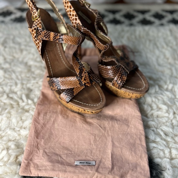 Miu Miu snake skin platform heels size EU41 - Picture 6 of 7